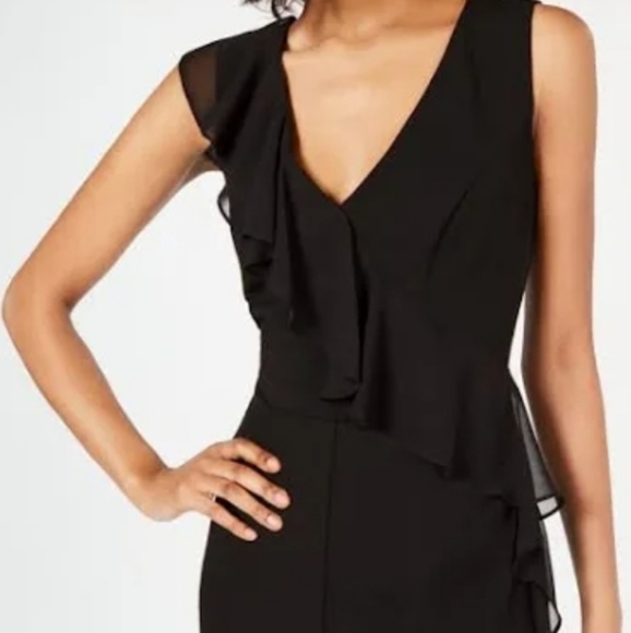Connected Apparel Ruffle Front Jumpsuit - Picture 1 of 6